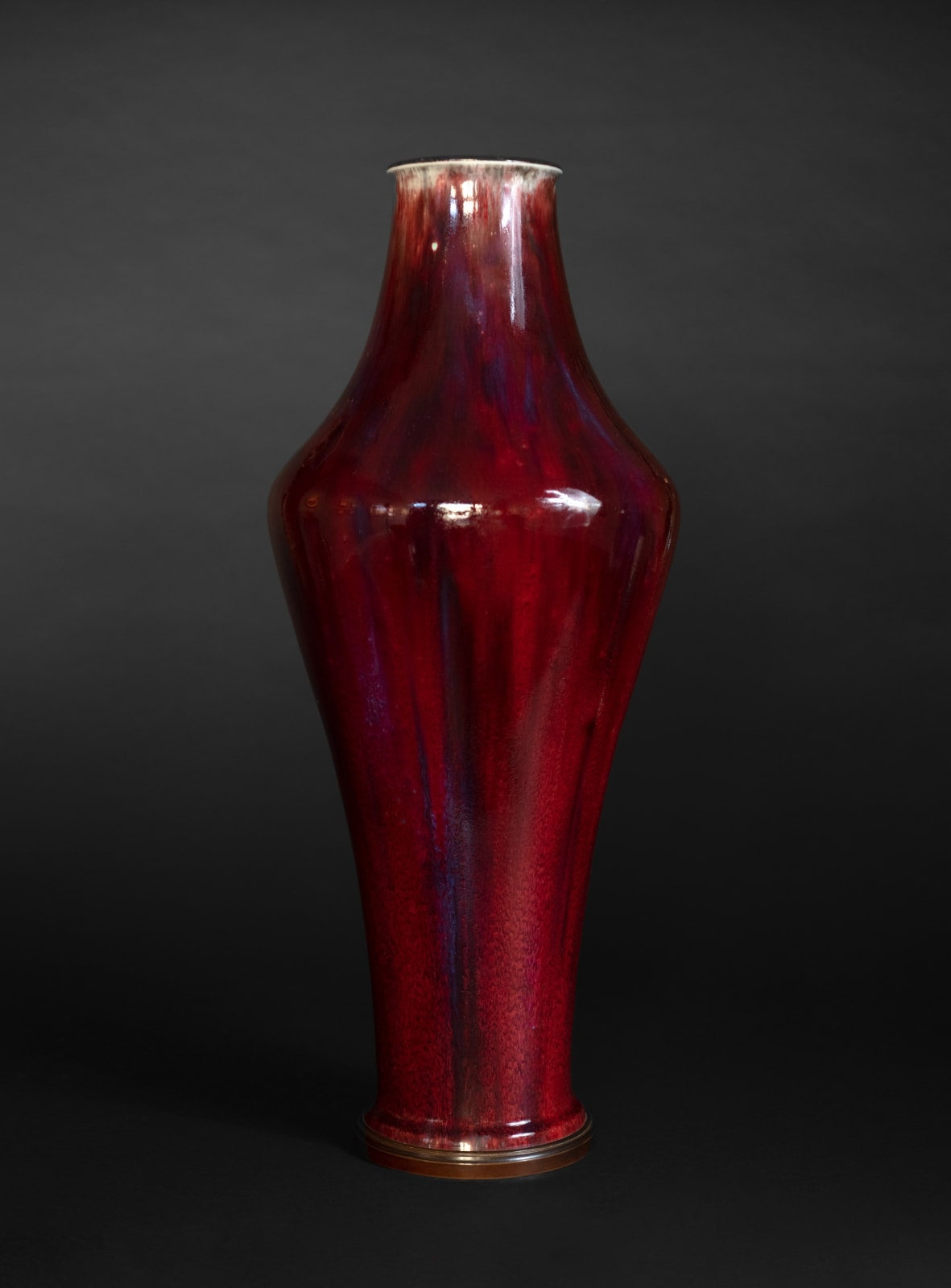 The Manufacture nationale de Sèvres, Oxblood Vase with Bronze Snail Mount, 1898