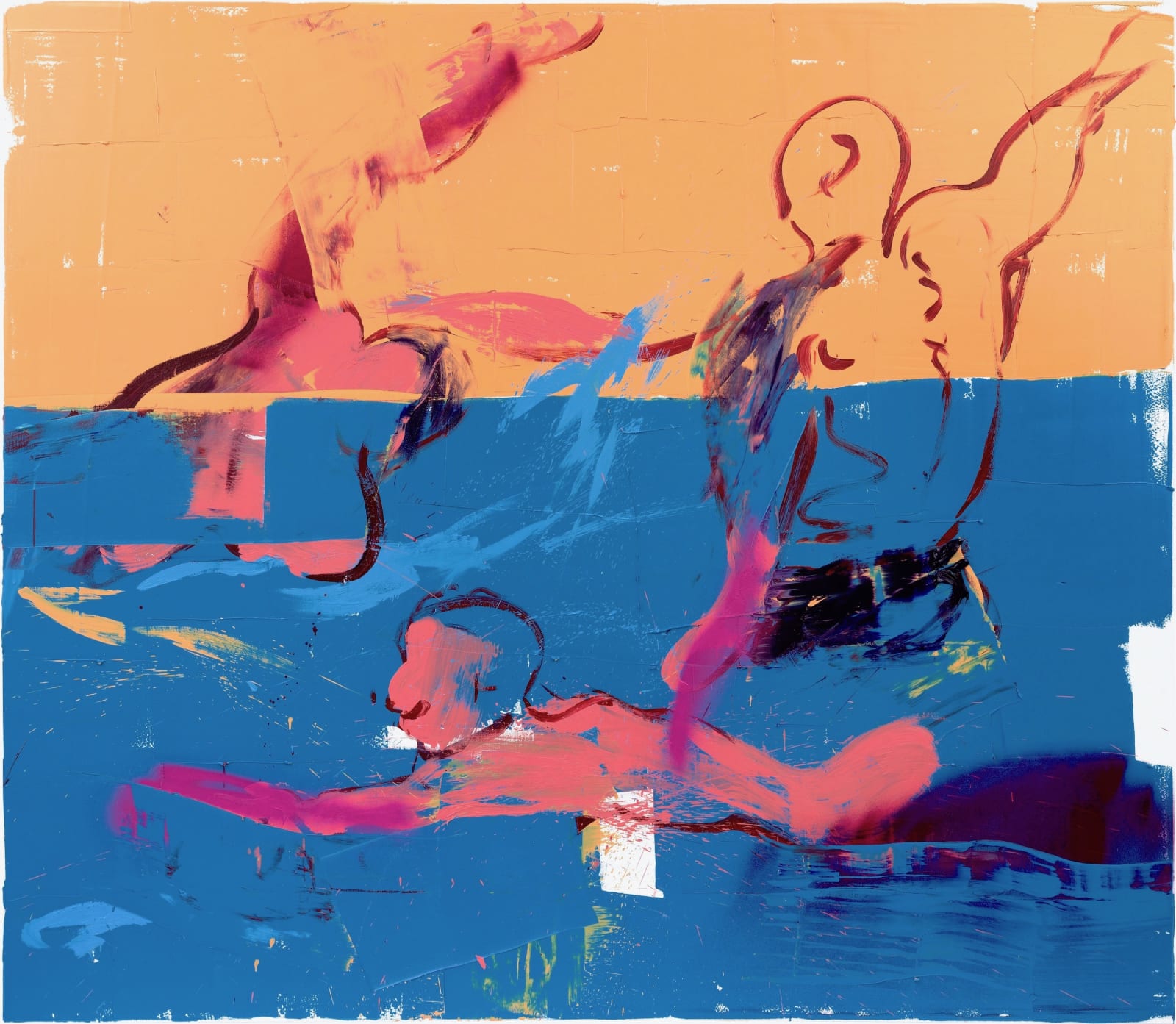 Sebastian Hosu, The Possibility of Blue-Ocher and Swimming, 2022