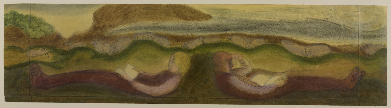 Margot Sandeman, Sheep Moving Sadly Over a Mountain Pass, A Poet's Dream, 1974