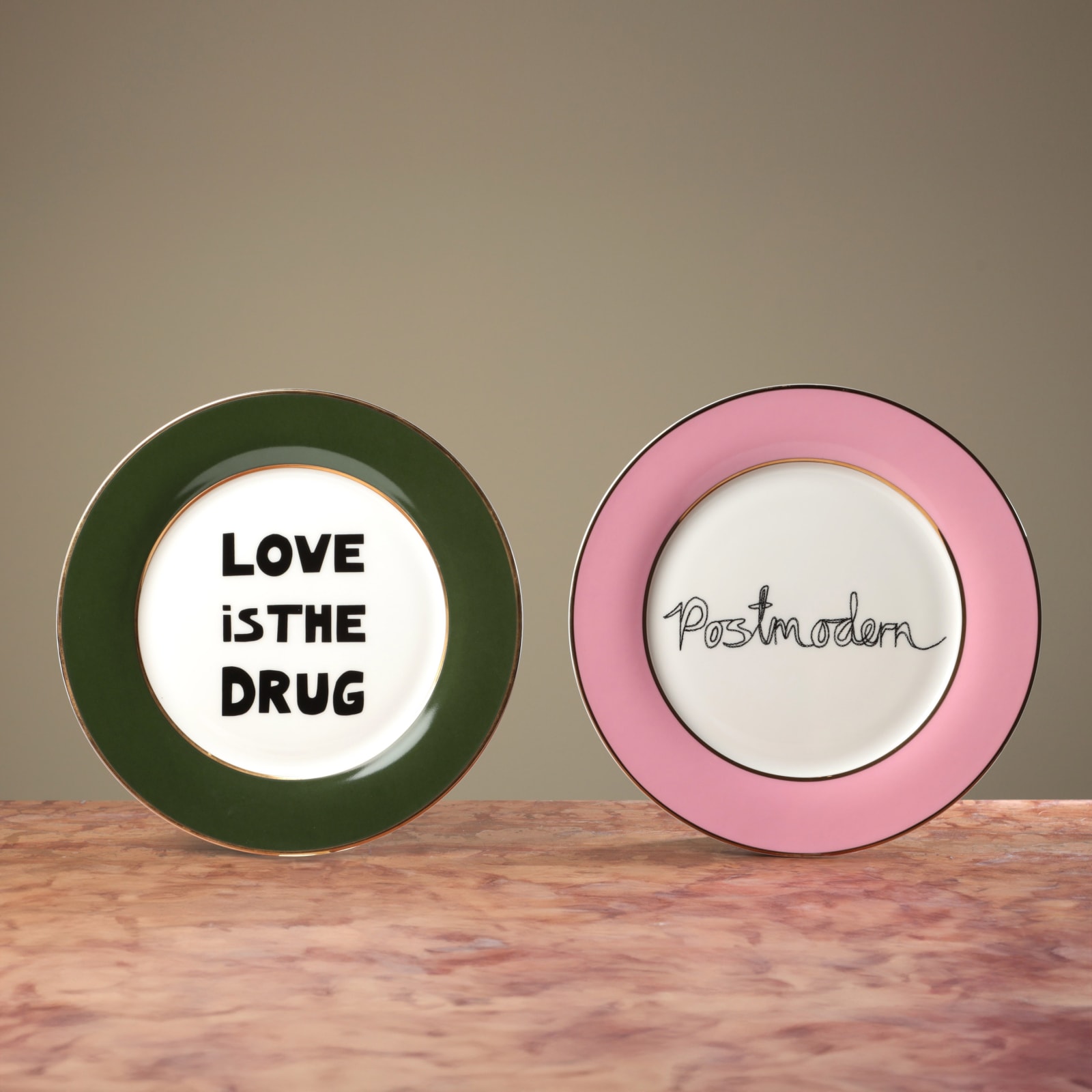Dinner Plate Set - Love is the Drug/ Postmodern