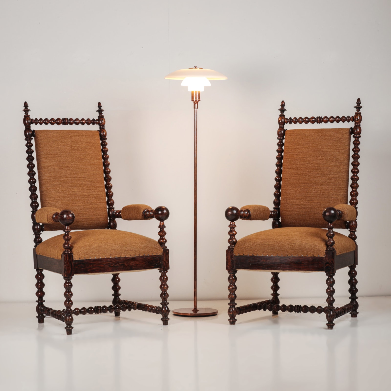 Faux Rosewood Armchairs