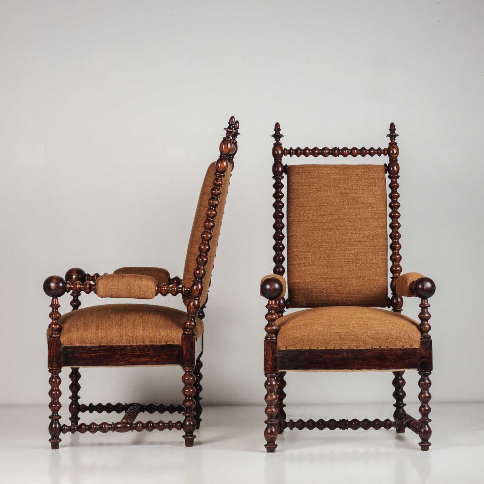 Faux Rosewood Armchairs