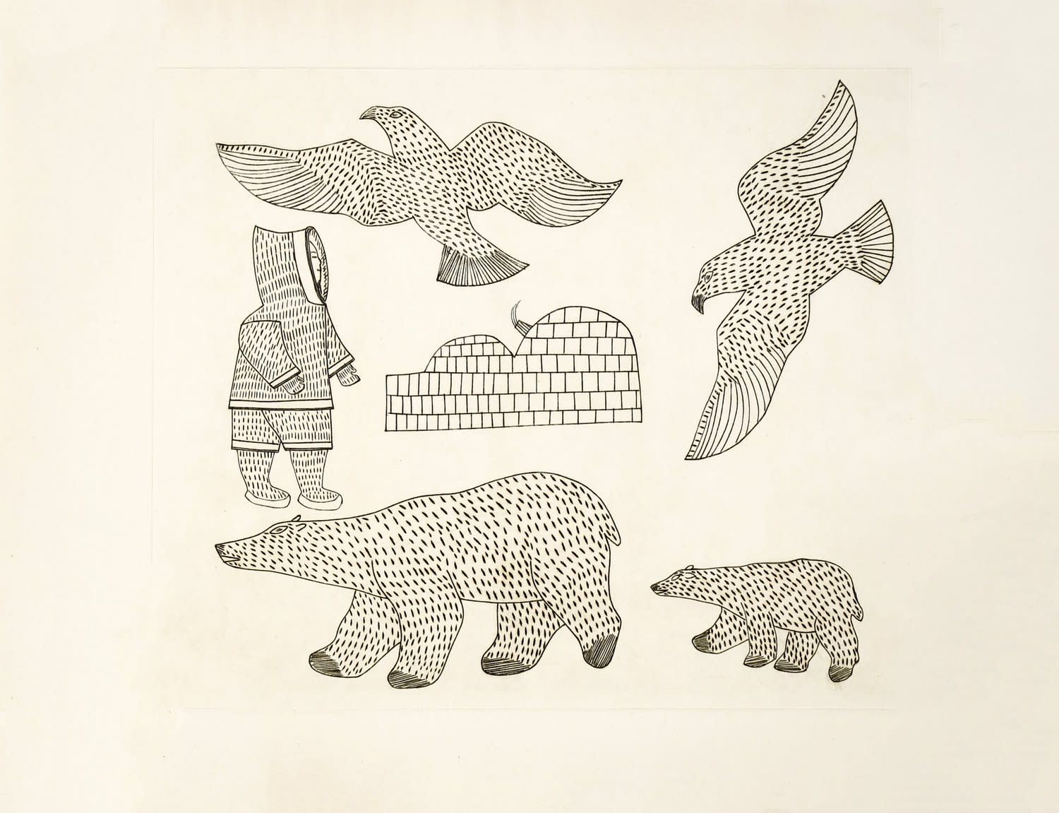 KENOJUAK ASHEVAK, Shoreline Camp, 1963 (Summer Release 2023)