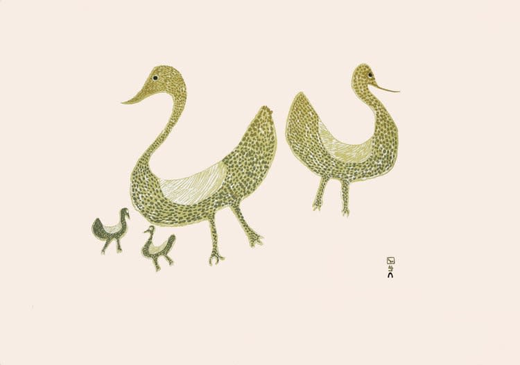 Sharni Pootoogook, Family of Birds, 1965 (Released 2018)