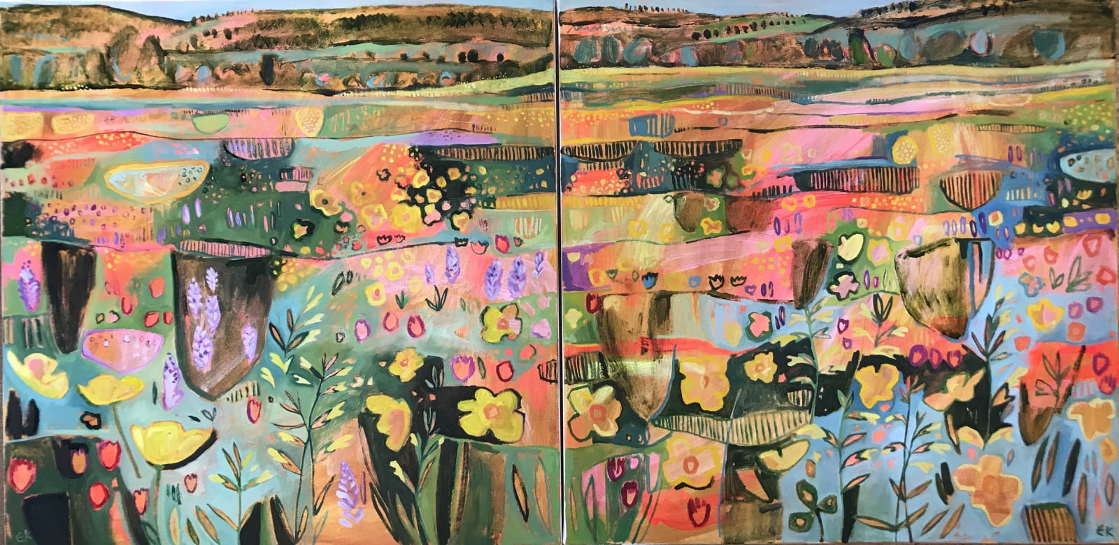 Diptych Joan’s Hill Farm oil on canvas