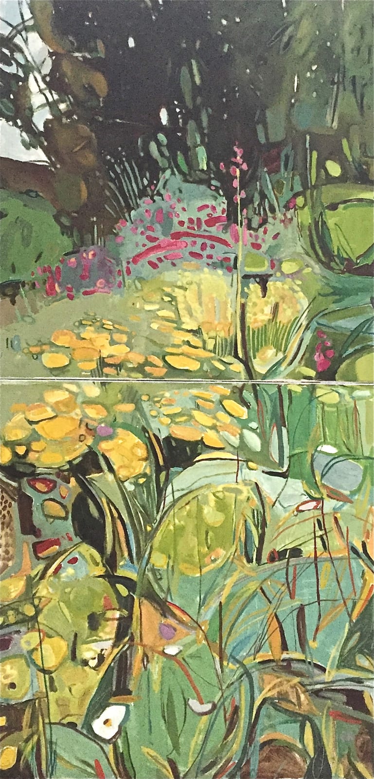 Vertical Diptych - Achillea and Mallow