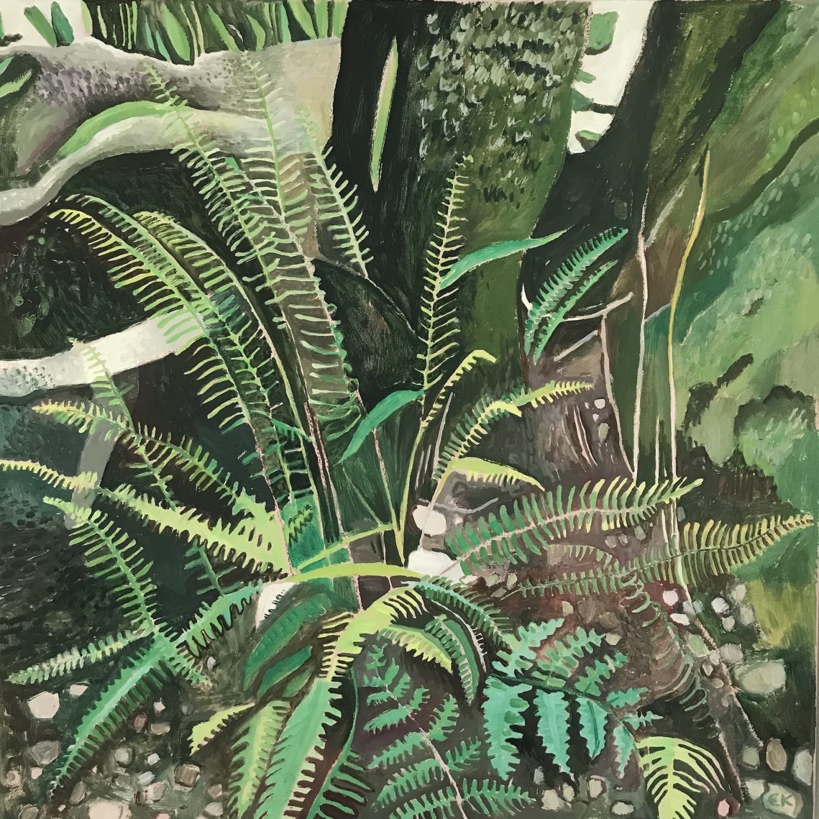Elaine Kazimierczuk, Hard Fern at Shaugh Bridge, 2022