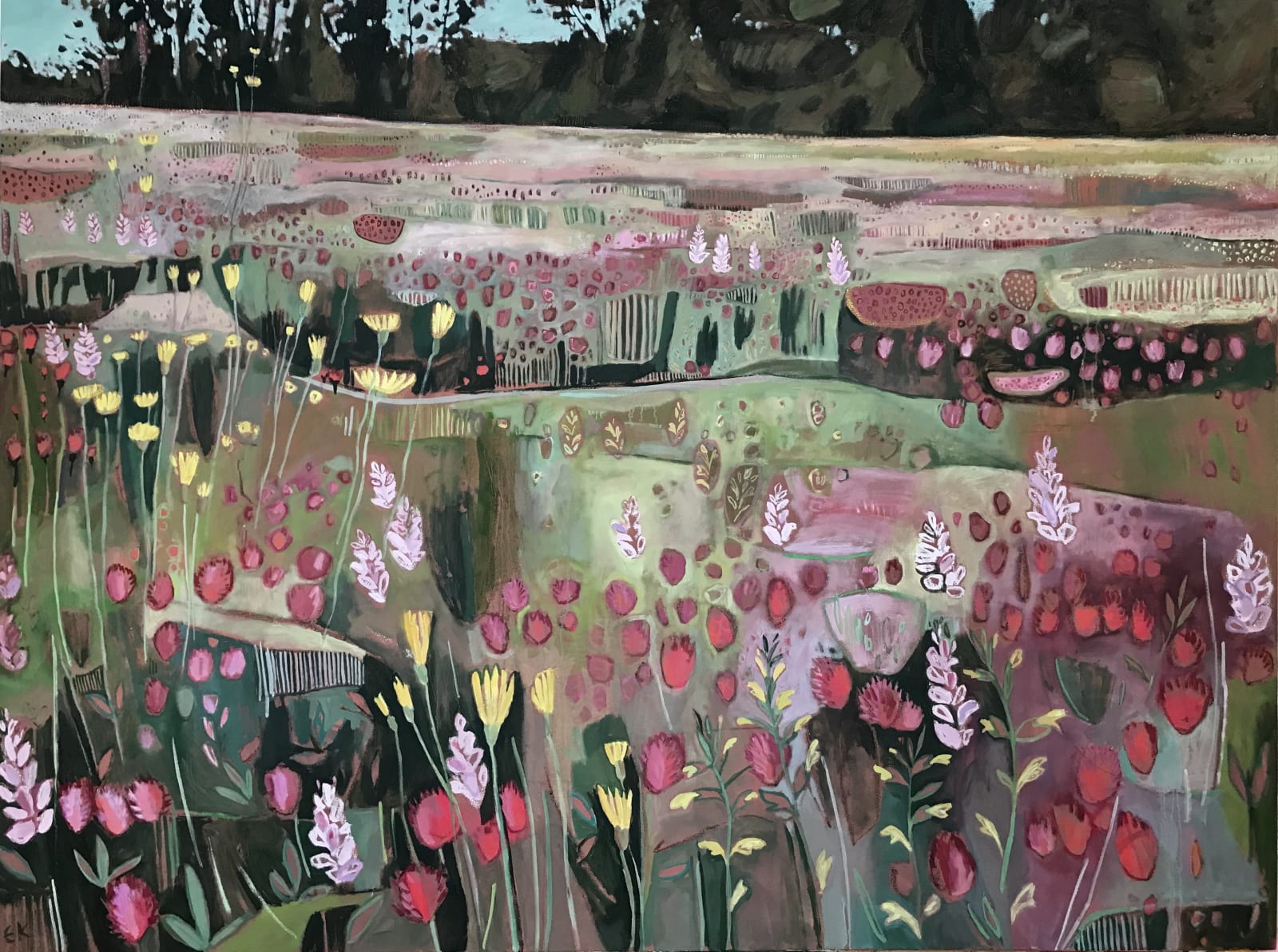 Elaine Kazimierczuk, Orchids and Red Clover, 2022