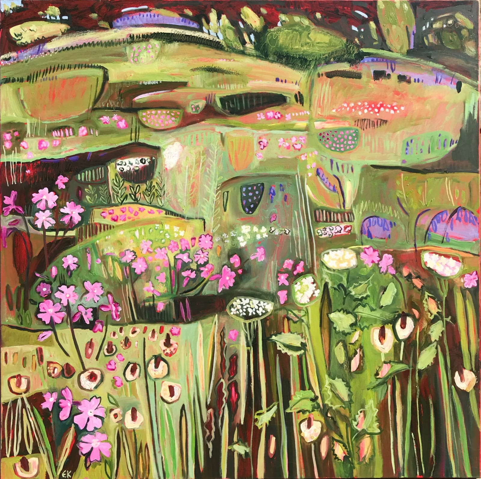 Bank with Spring Flowers