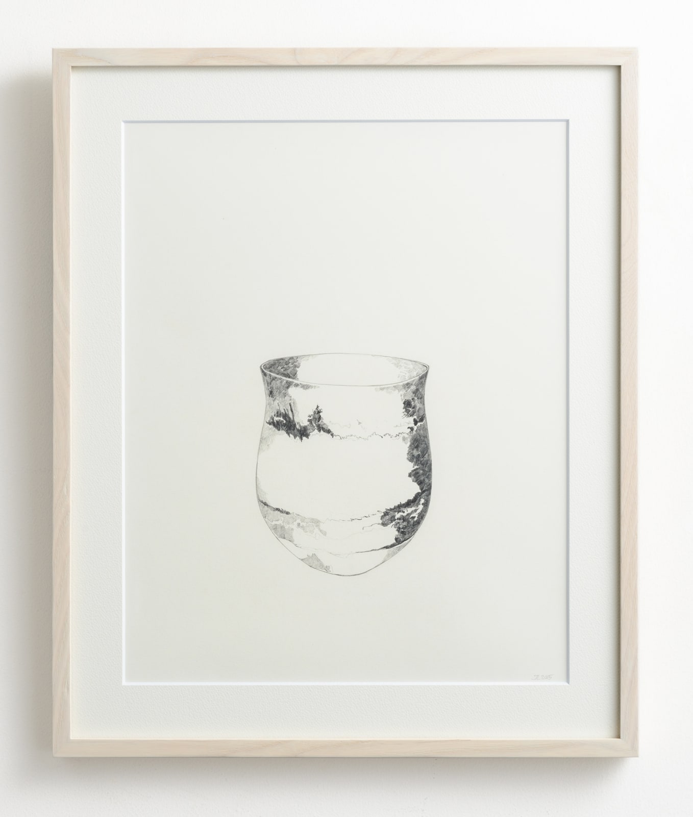 ジェニファー・リー, ドローイング 深いオリーブ色の壺（暗い閃光の帯）, 2015