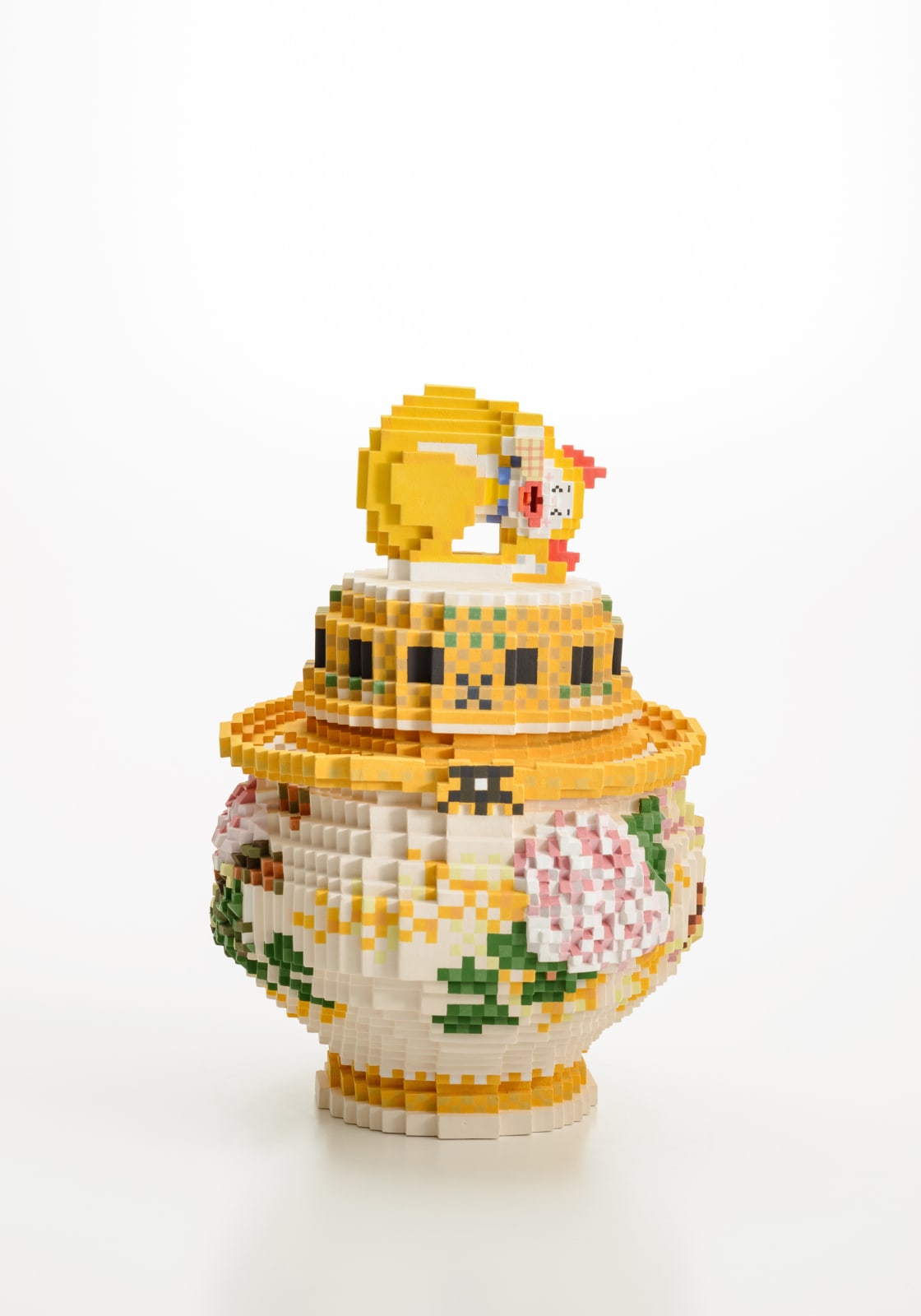 増田 敏也, Low pixel CG「オマージュ (高浮彫牡丹二眠 黄猫覚醒大香炉)」, 2018