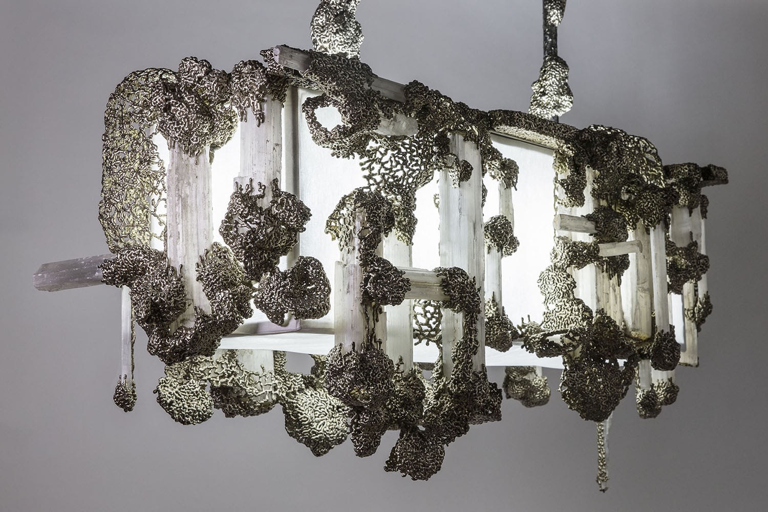 Jack Craig, Selenite Dripped Silver Chandelier, 2016