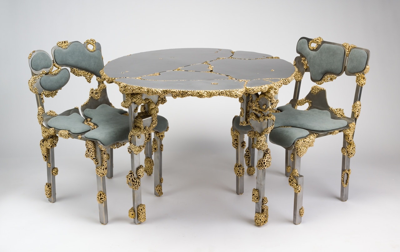 Jack Craig, Dripped Bronze Tectonic Table, 2024