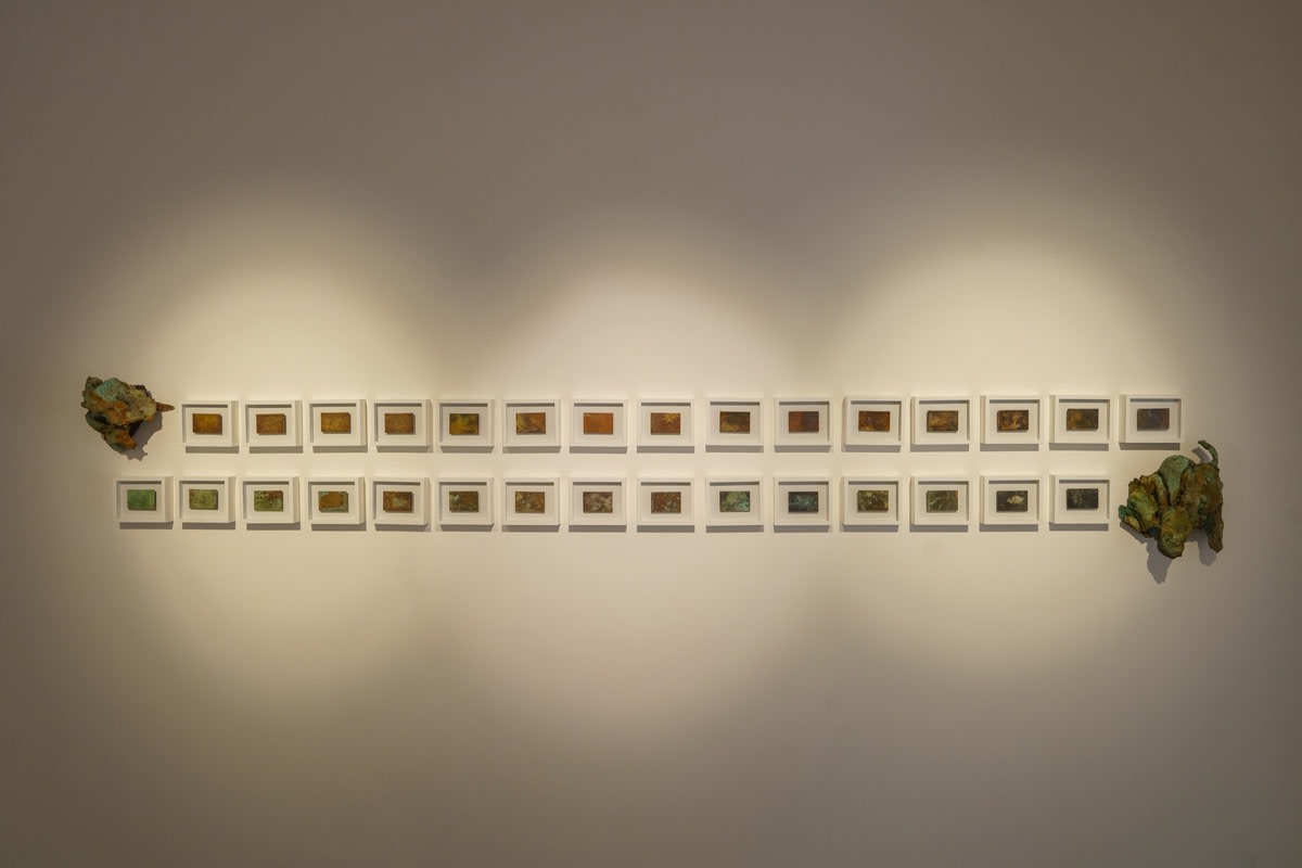 Radhika Agarwala, Studies in Earth Displacement I– 30, Studies in Earth Displacement – Sculpture I (L), Studies in Earth Displacement – Sculpture II (R), 2022
