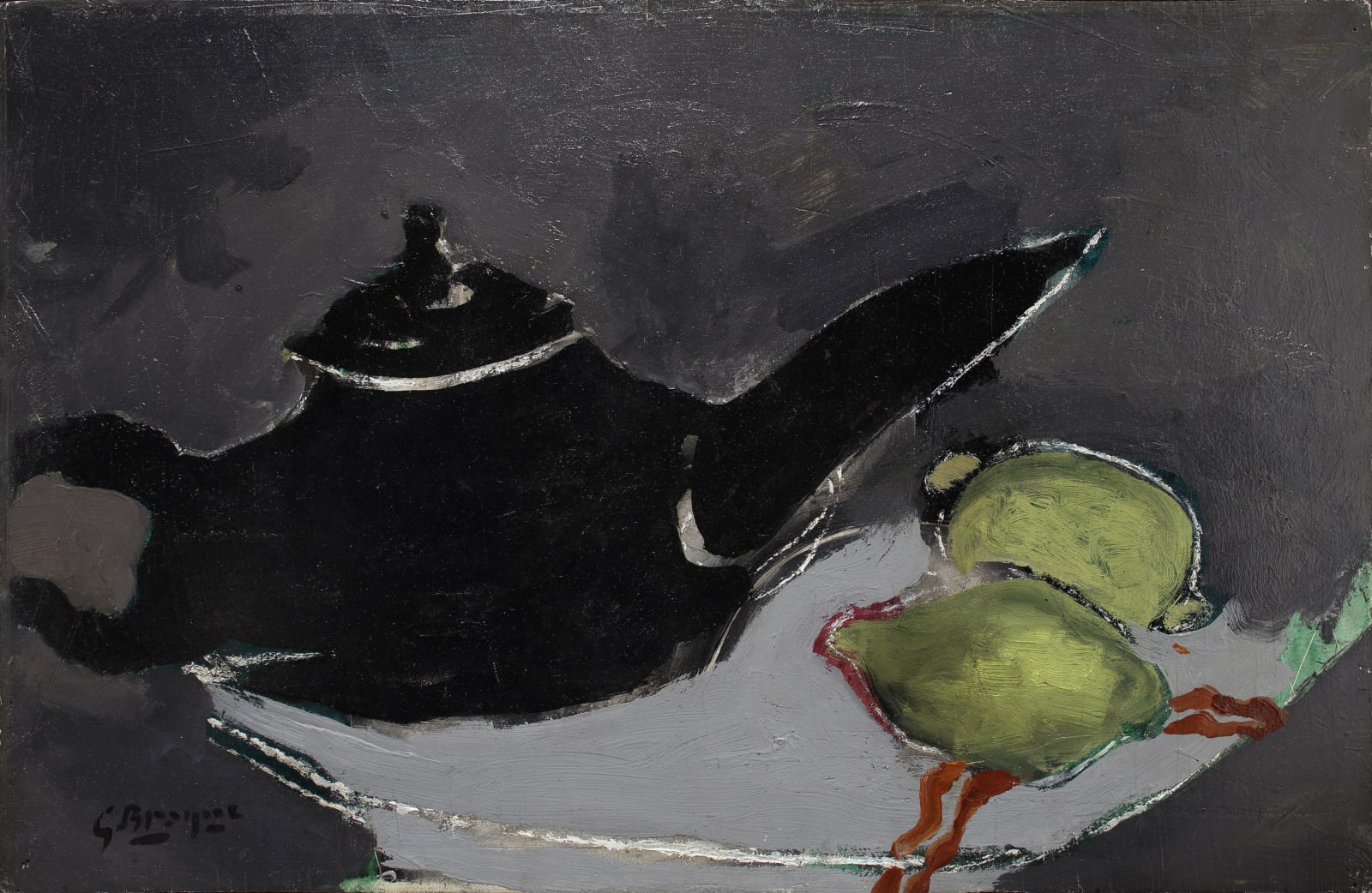 Georges Braque, Théière noire et deux citrons, 1948