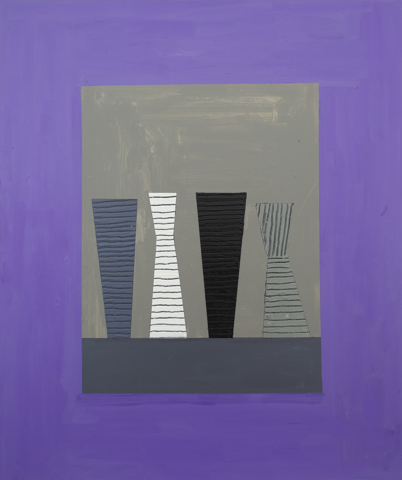 Bruce McLean, Four Vases on Grey Plinth, 2022