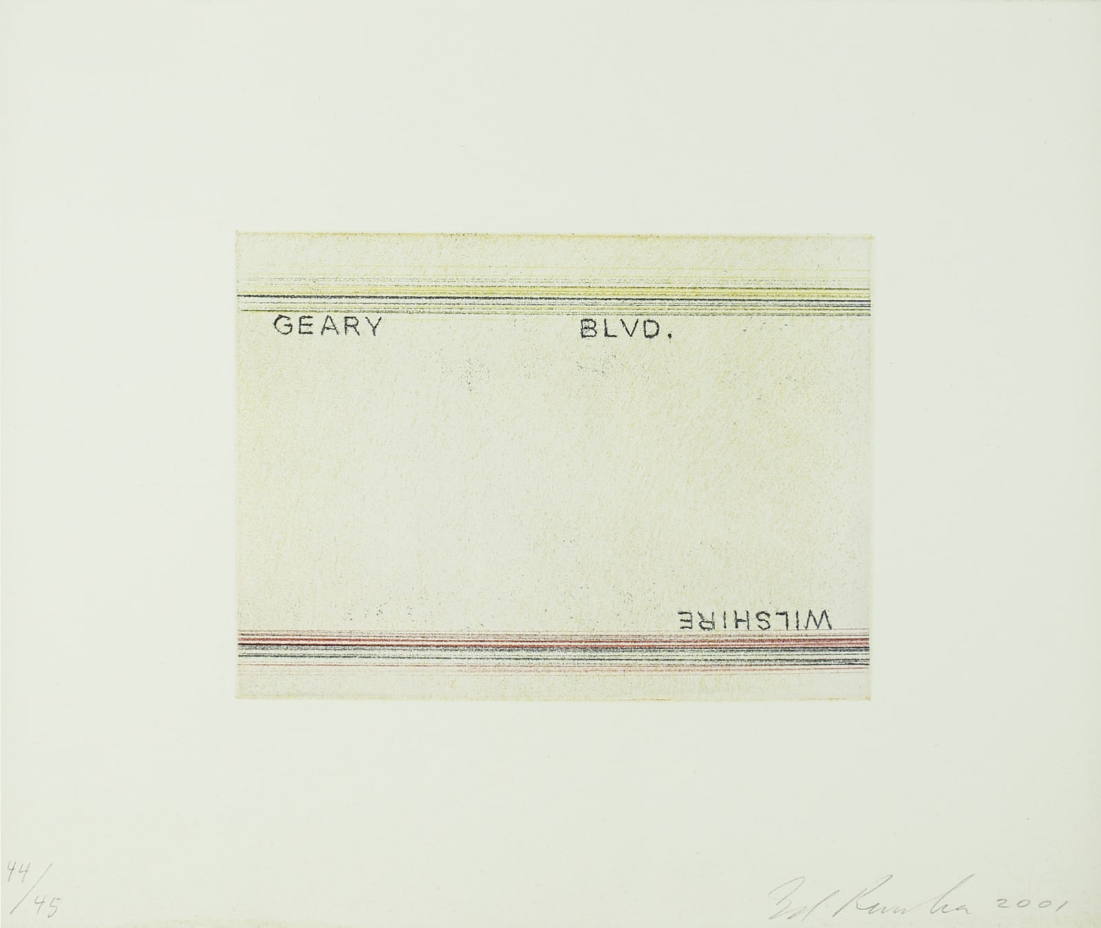 Ed Ruscha, Geary, Wilshire, from 'Los Francisco San Angeles', 2001