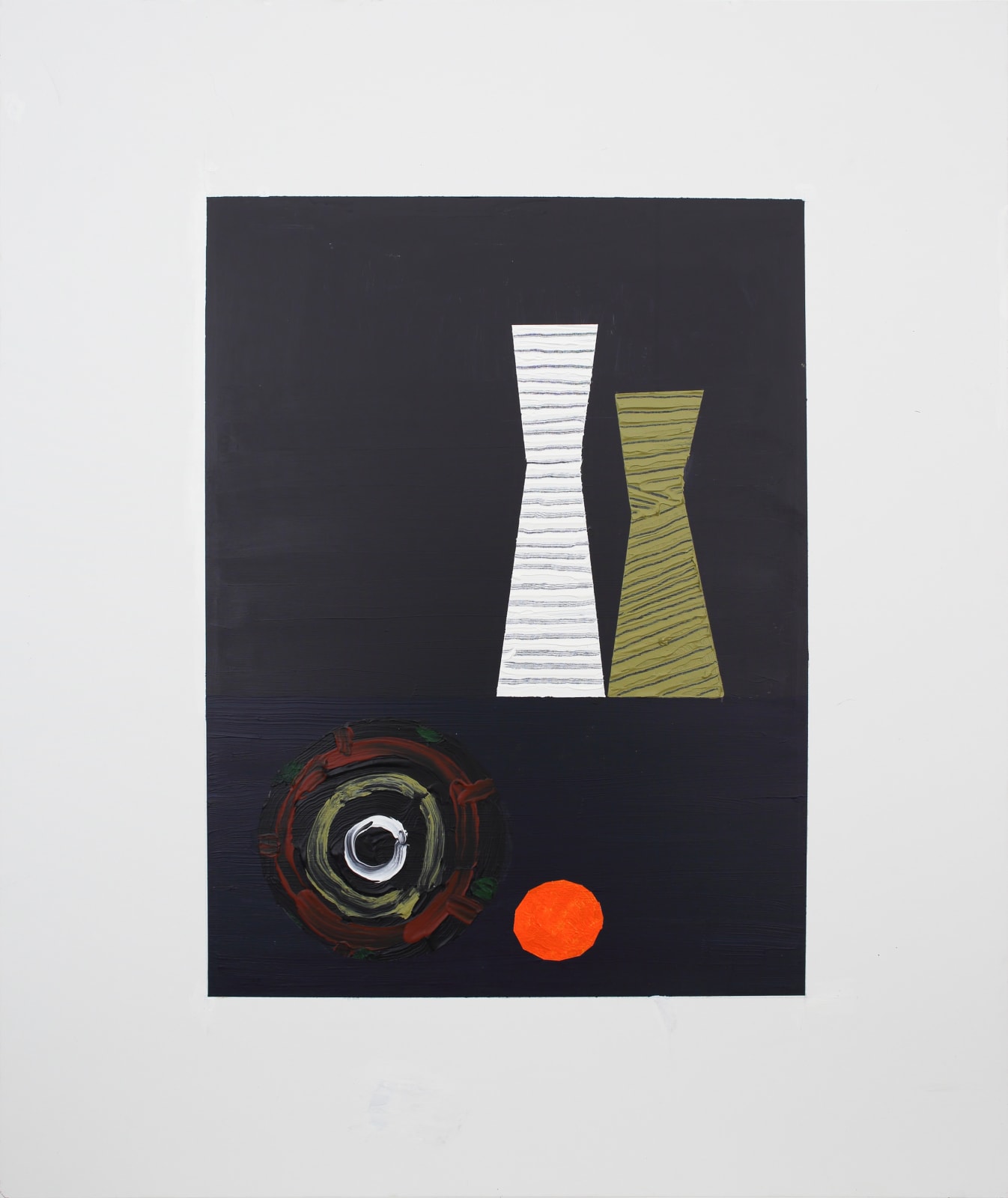 Bruce McLean, Two Vases and a Vertical Plate Passing the Tangerine Test, 2022