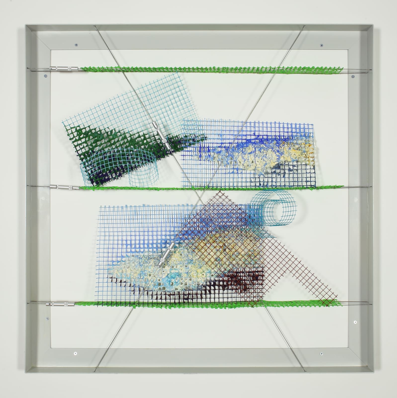 William Tillyer, Three Green Fields with Two Clouds, 2020