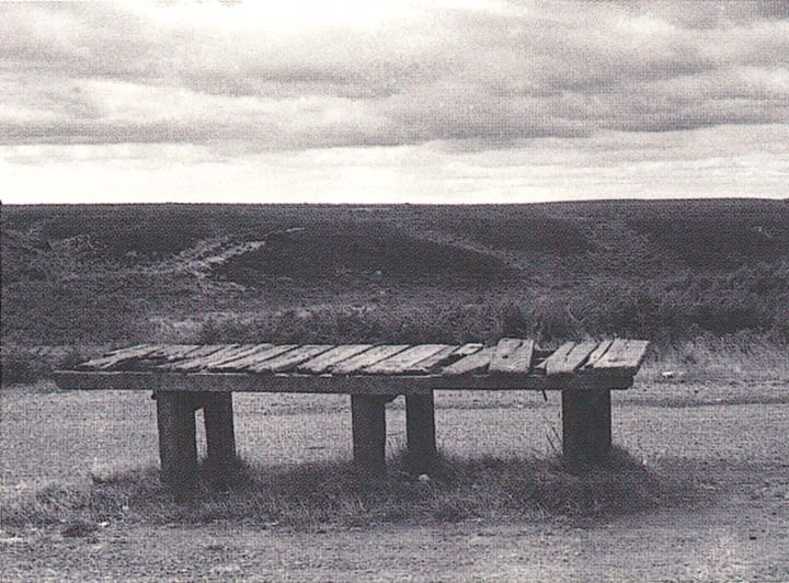 William Tillyer, The Furnished Landscape - Milk Stands, 1977