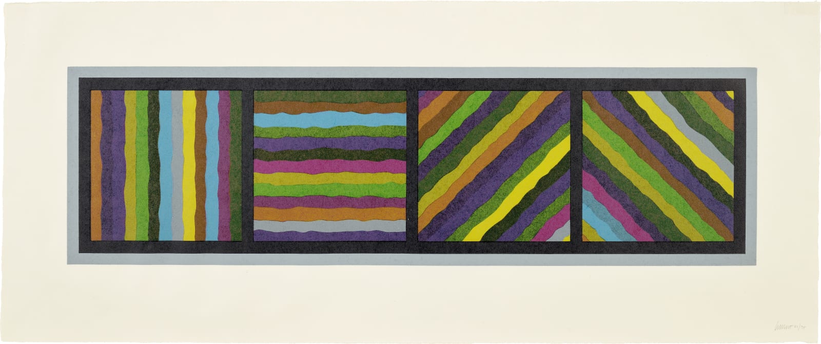 Sol LeWitt, Bands Not Straight in Four Directions (multicoloured), 1999