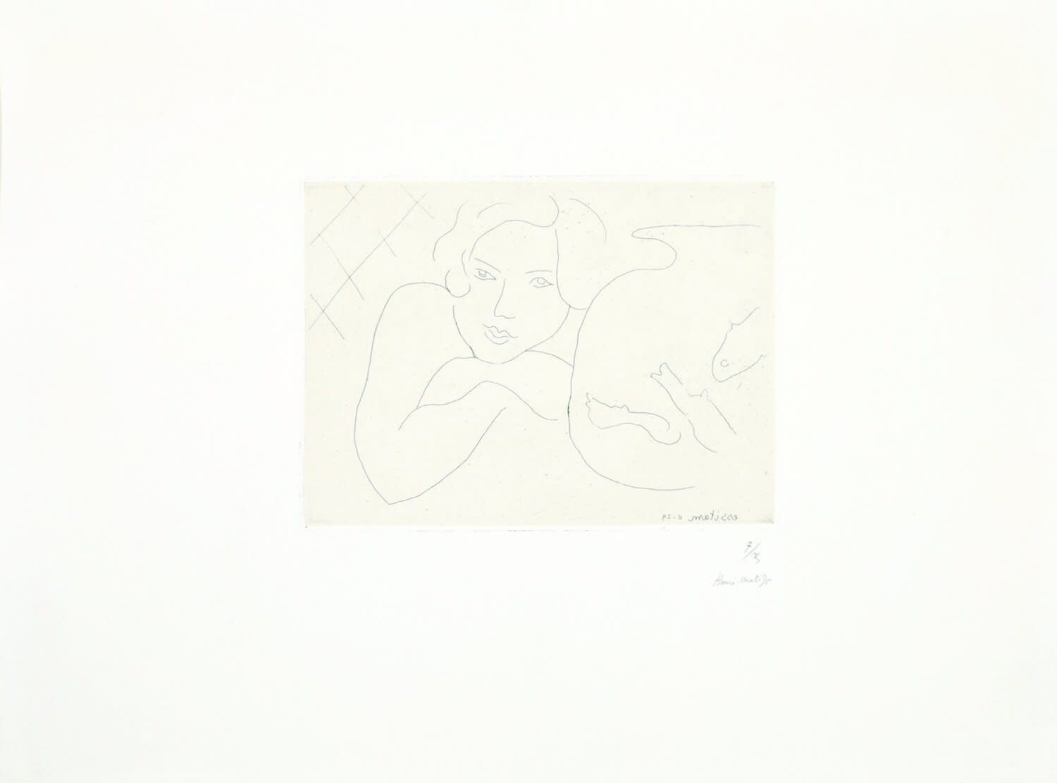 Henri Matisse, Jeune fille rêvant près d'un bocal de poissons, 1929