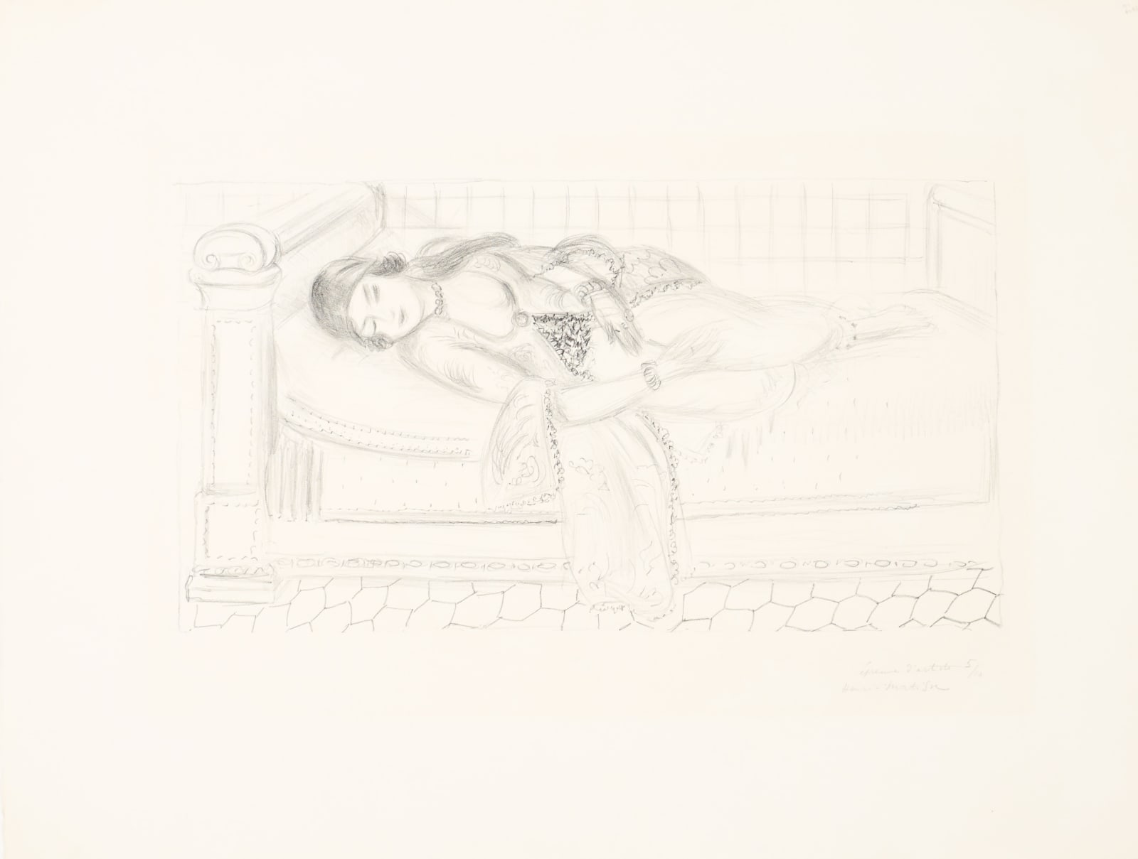 Henri Matisse, Orientale sur lit de repos, sol de carreaux rouges, 1929