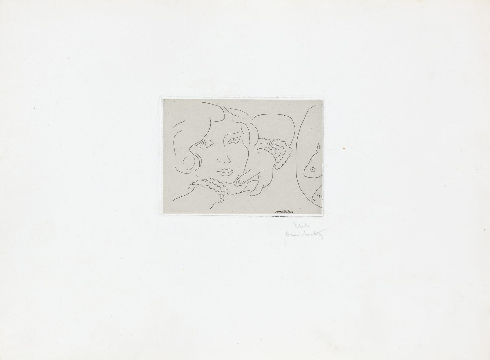 Henri Matisse, Tête de jeune fille et deux cyprins dorés, 1929 | Bernard  Jacobson Gallery