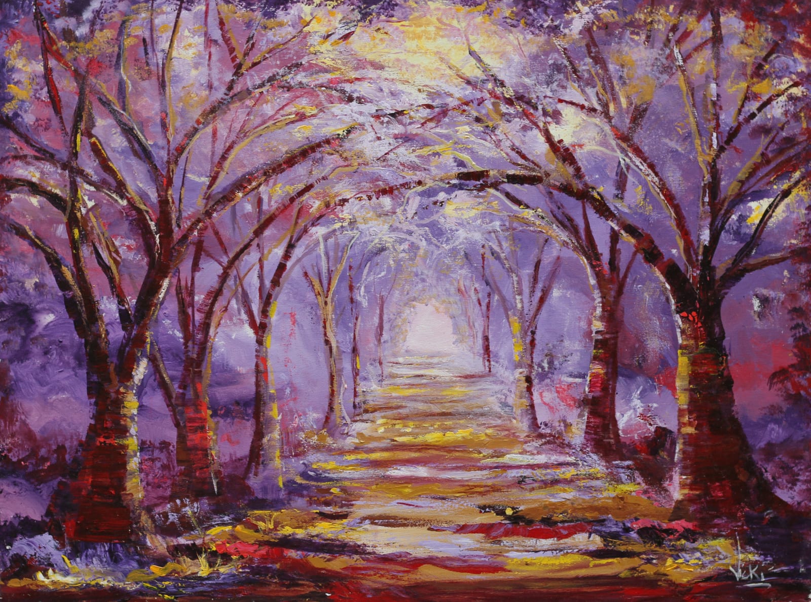 Emotional depth of Victoria Adoe's 'Light at the End of the Tunnel II 2021' at Berj Art Gallery. Explore the artist's use of color and form to express hope.