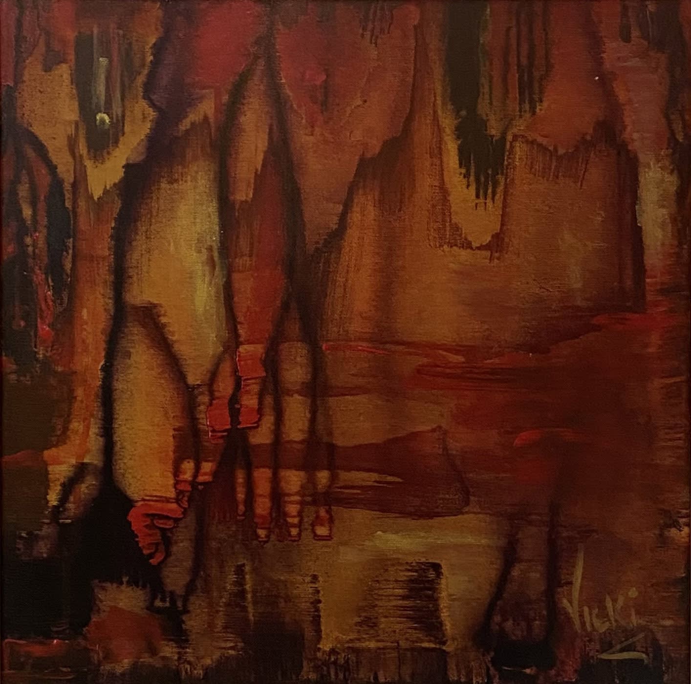 Dynamic energy and bold colors of Victoria Adoe's 'Ecstasy 2019' at Berj Art Gallery. Discover the powerful use of abstraction to convey complex emotions.