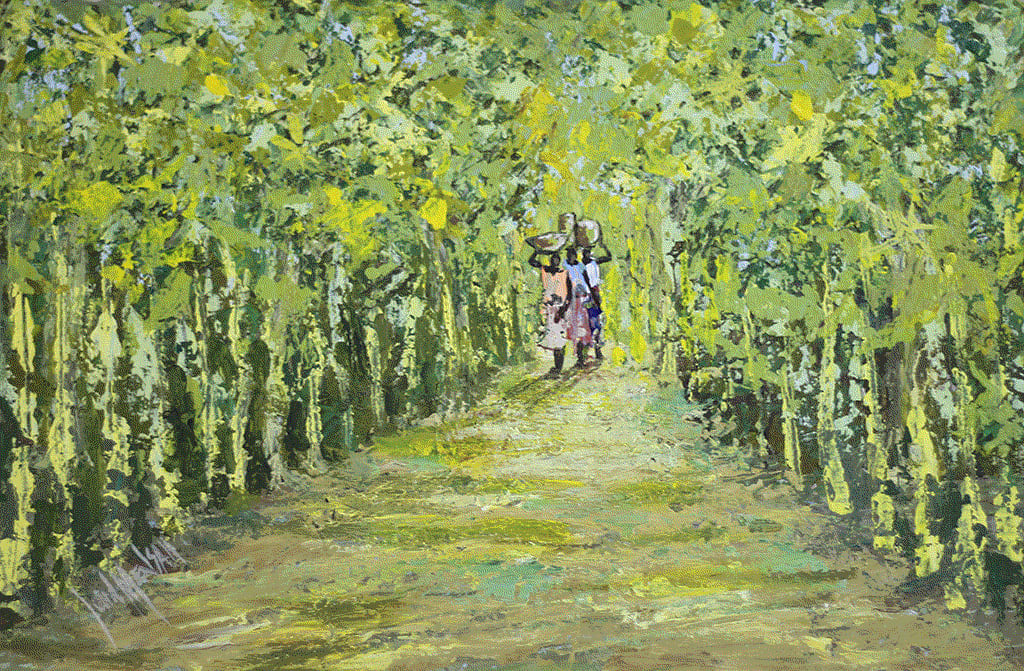 Discover the captivating works of John Mensah at Berj Art Gallery, including