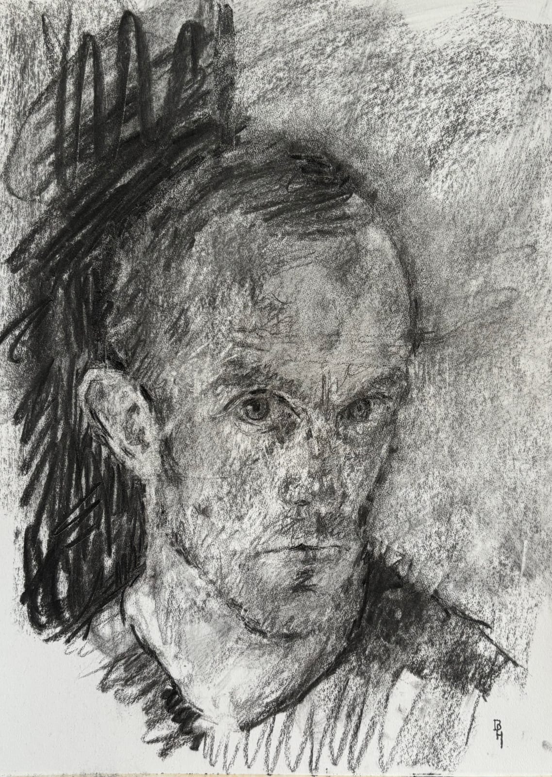 Self Portrait in Charcoal