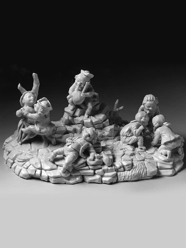 Cozzi Large Figural Group Of A Number Of Dwarfs, Circa 1780
