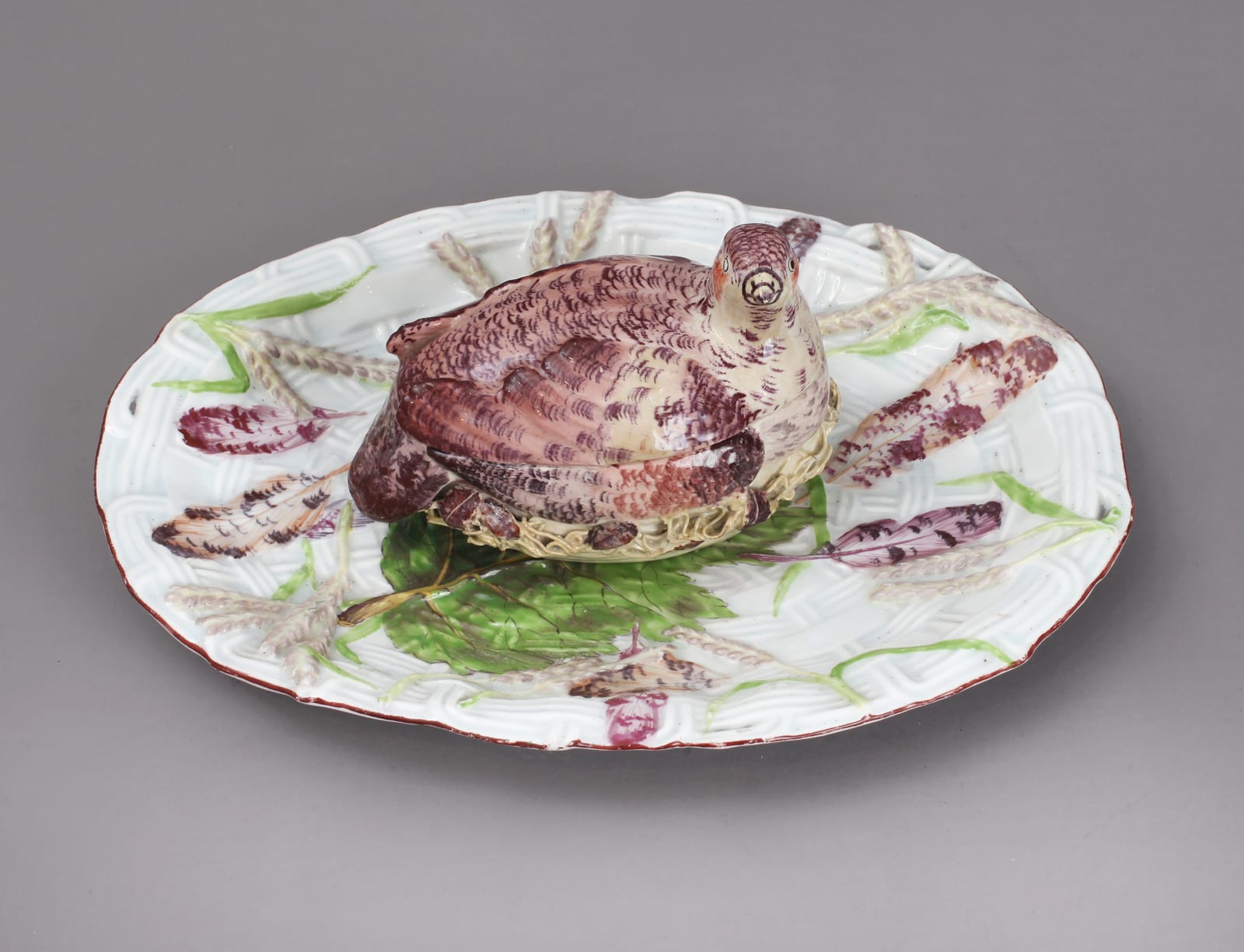 An important Chelsea Partridge Tureen, Cover and Stand, Circa 1755