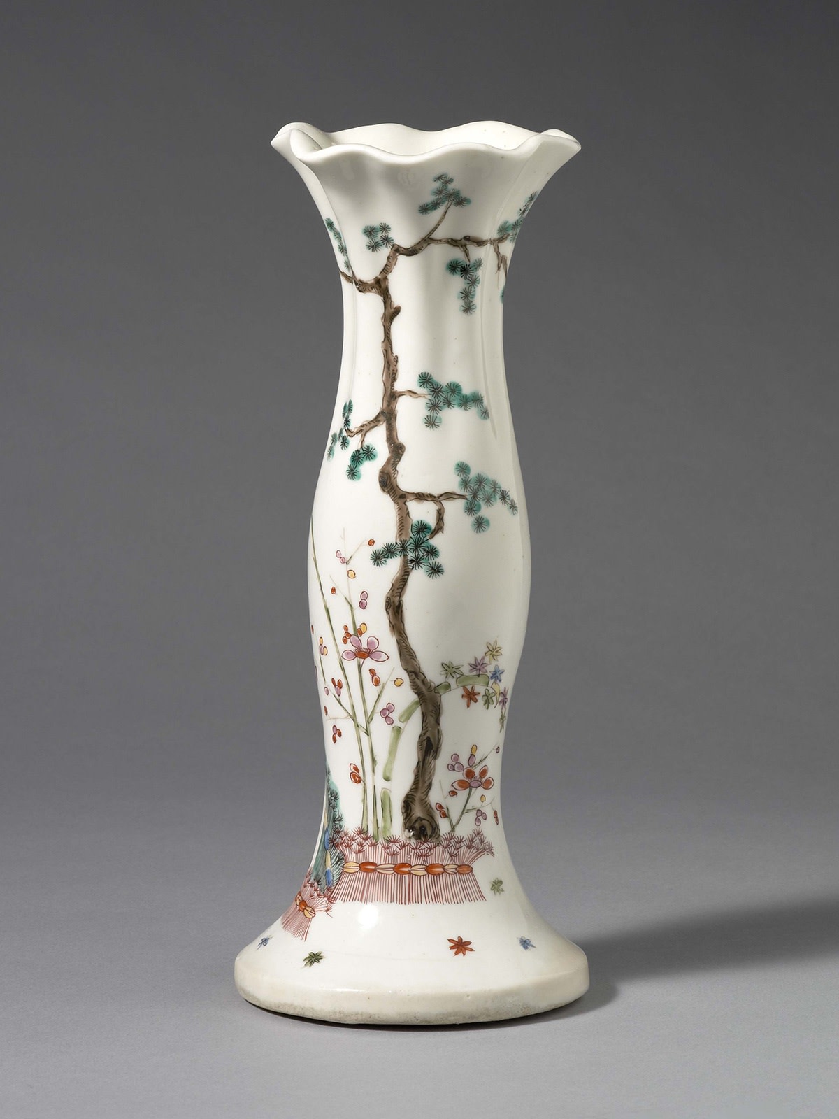 Chelsea Baluster Vase with frilled edge, Circa 1745-49.