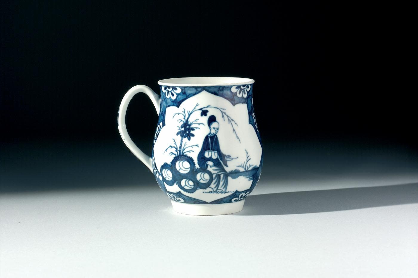 First Period Dr. Wall Worcester Tankard, Of Bell Shape With Ridged Loop Handle, Circa. 1765
