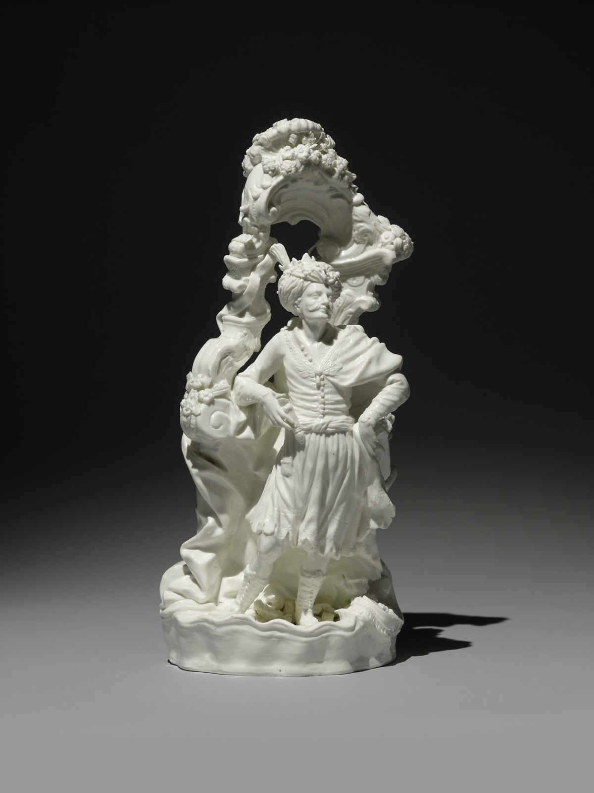 Alcora Porcelain Figure of a Turk, Circa 1750-60