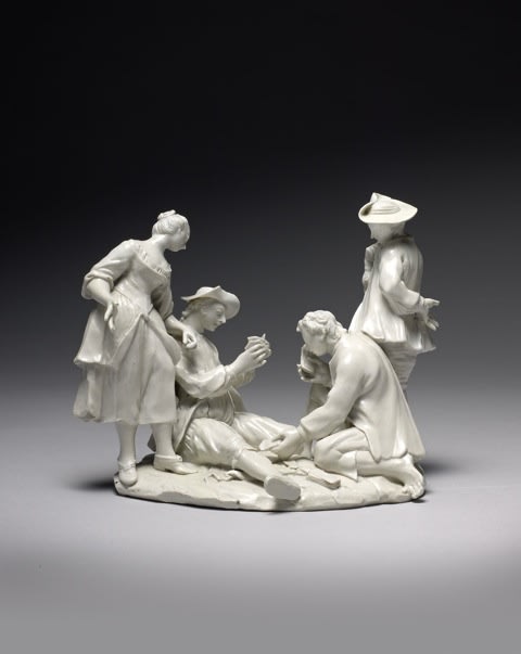 Doccia Figural Group of Card Players, Circa 1770