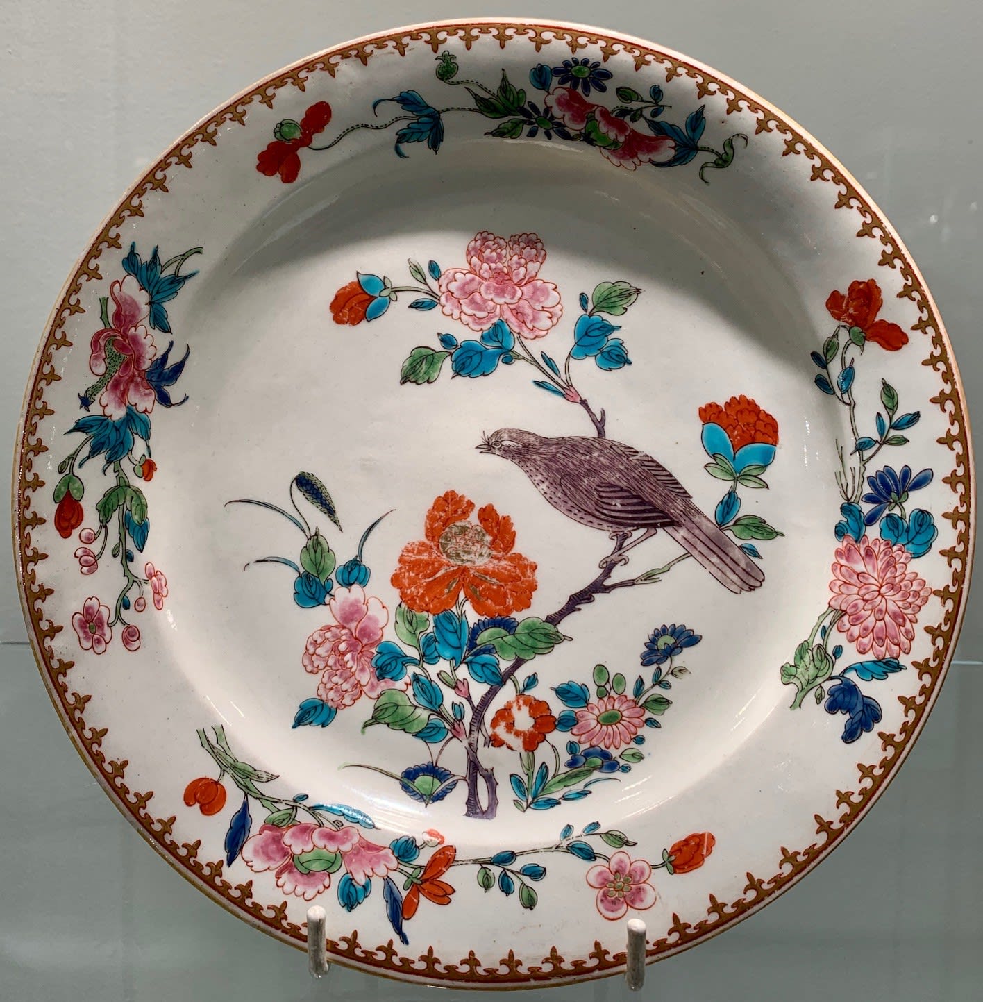A Very Rare First Period Dr. Wall Worcester Dessert Plate Copy of the Original Chinese, Circa 1762-65