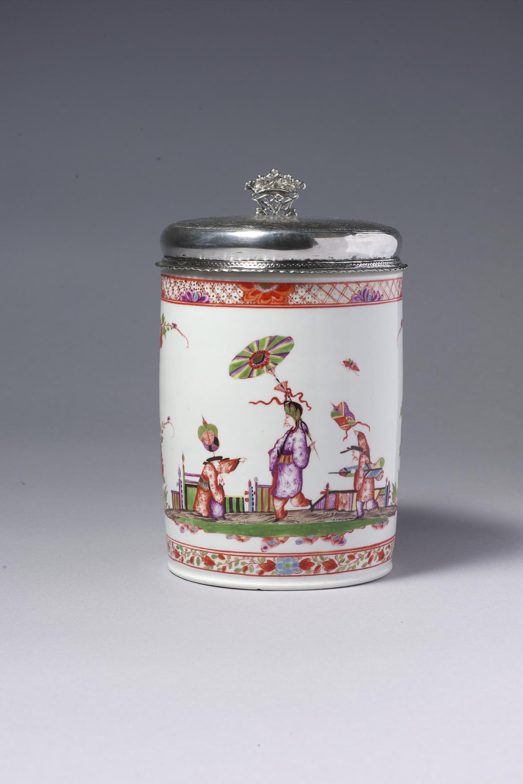 Meissen Large Tankard and Silver Cover, Circa 1726 – 28
