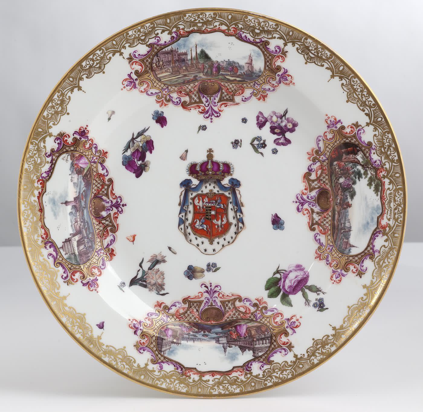 The Highly Important Meissen Royal Armorial Chafing Dish, Cover and Stand, Made during the year 1745.