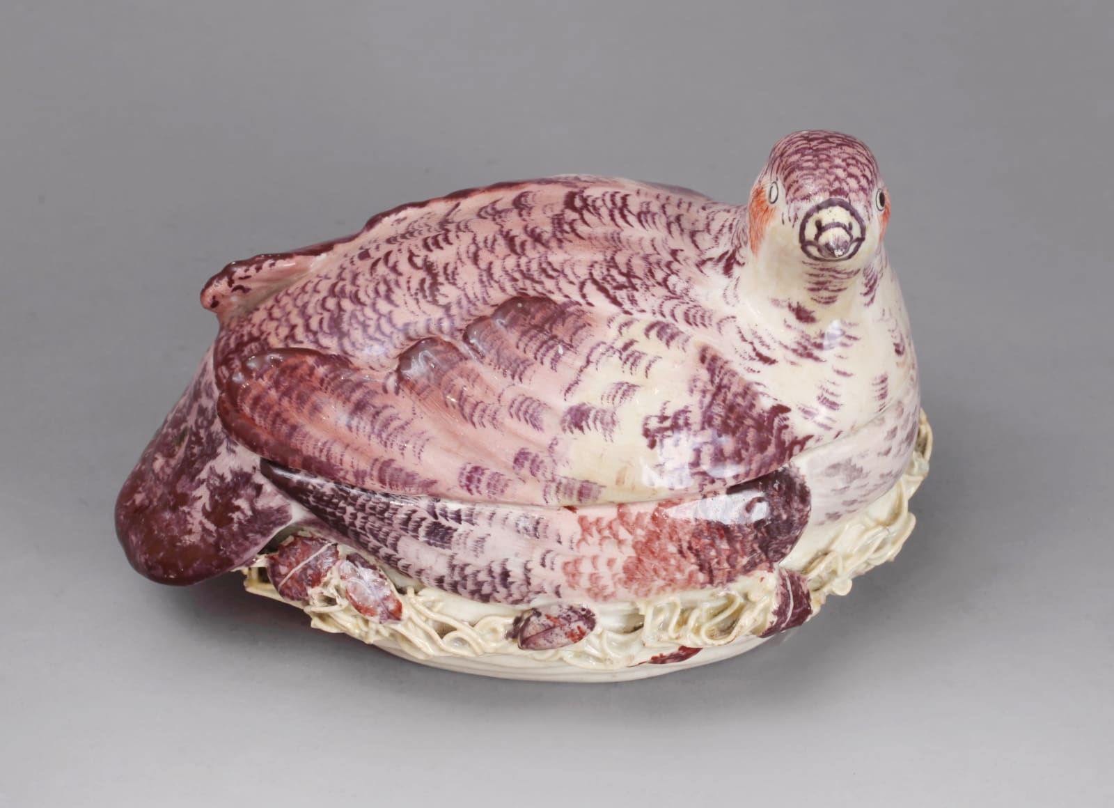An important Chelsea Partridge Tureen, Cover and Stand, Circa 1755