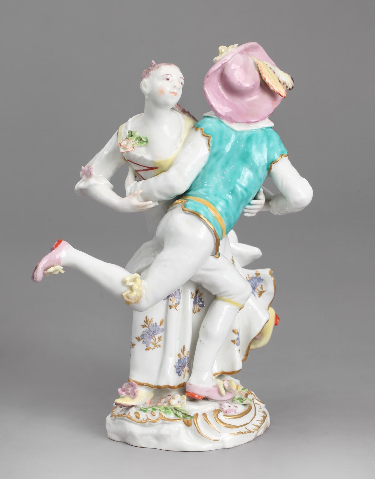 An Extremely Rare and Fine Chelsea Porcelain Figural Group of ‘The Tyrolean Dancers’, Circa 1754-55