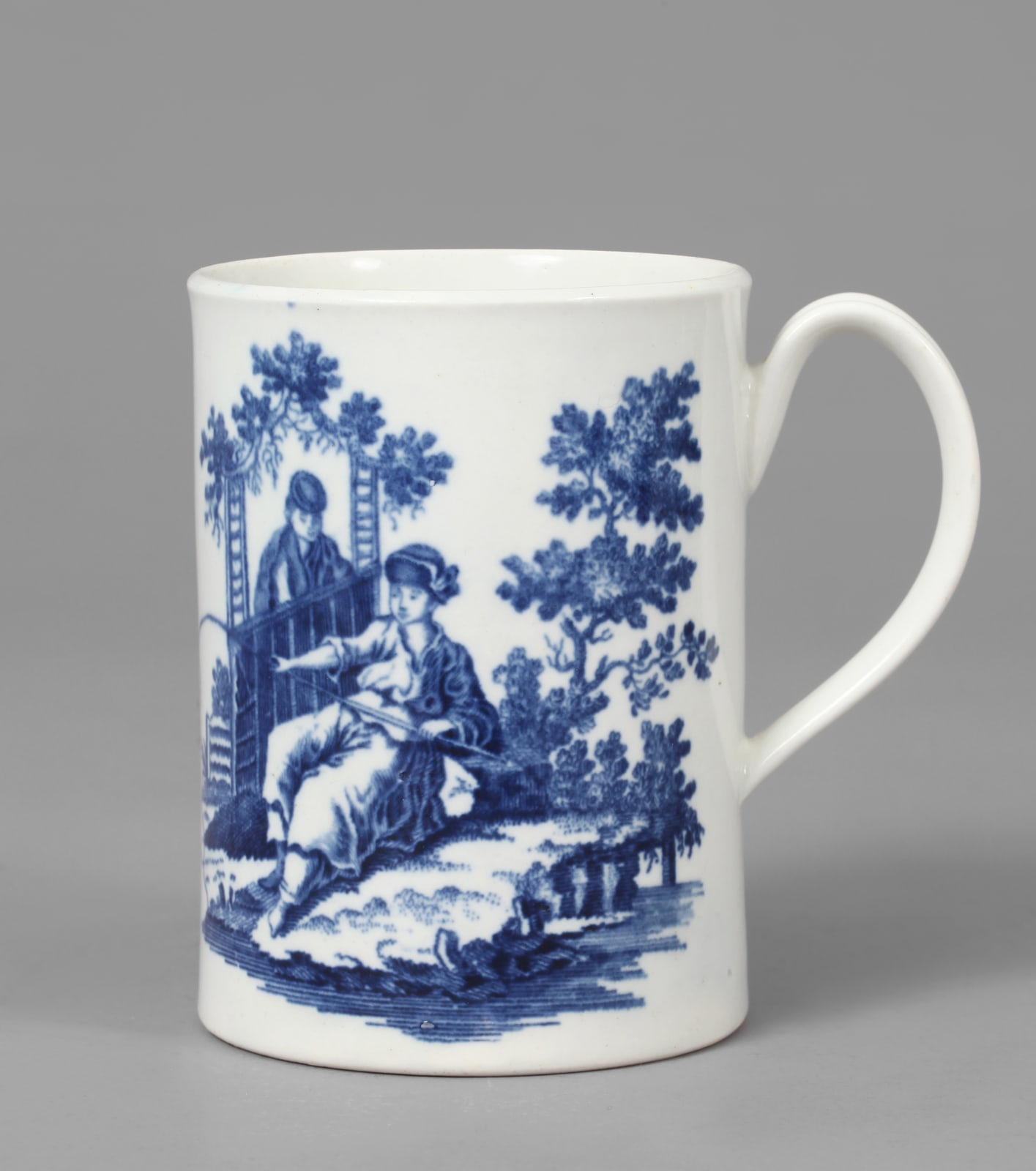 A First Period Dr. Wall Worcester cylindrical mug, Circa 1770
