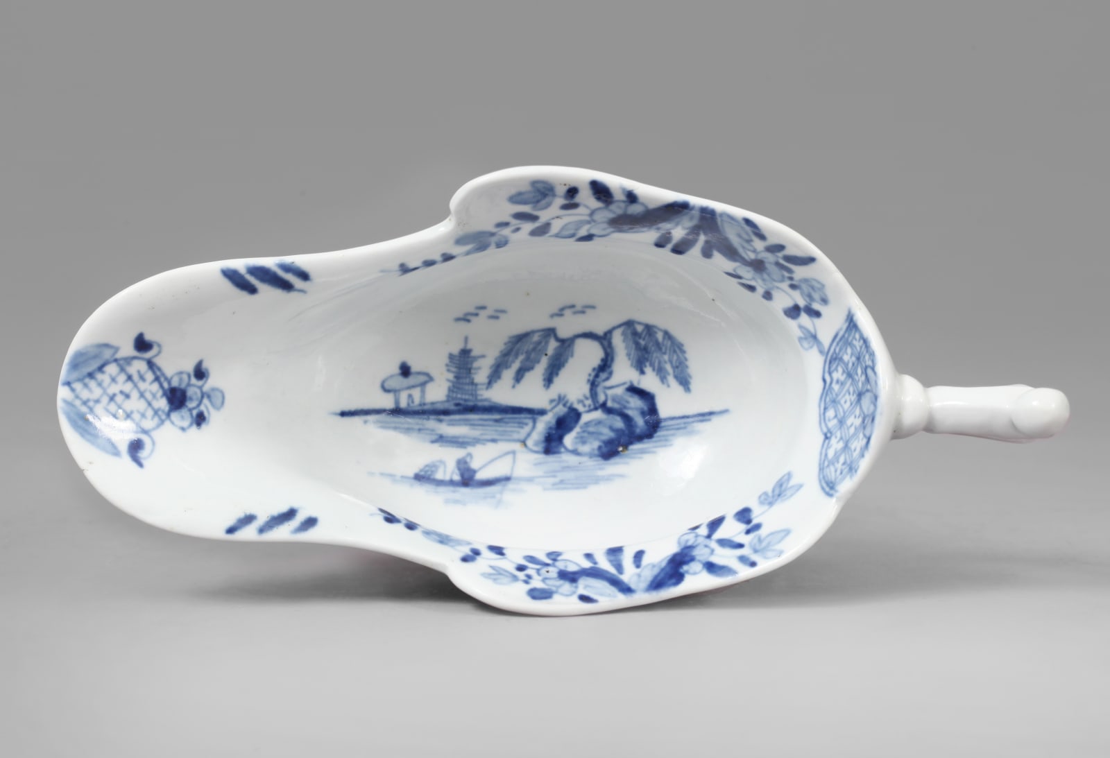 A Fine Early Worcester Pedestal Sauceboat, Circa 1755