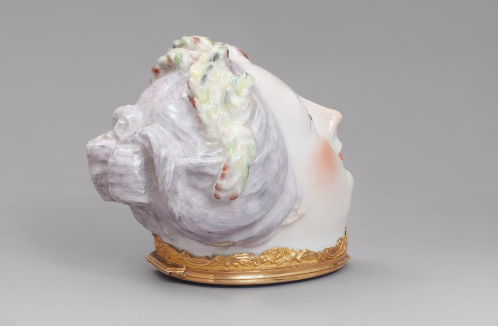 A very Fine and Rare Chelsea Gold Mounted Porcelain Bonbonniere of large size, Circa 1755