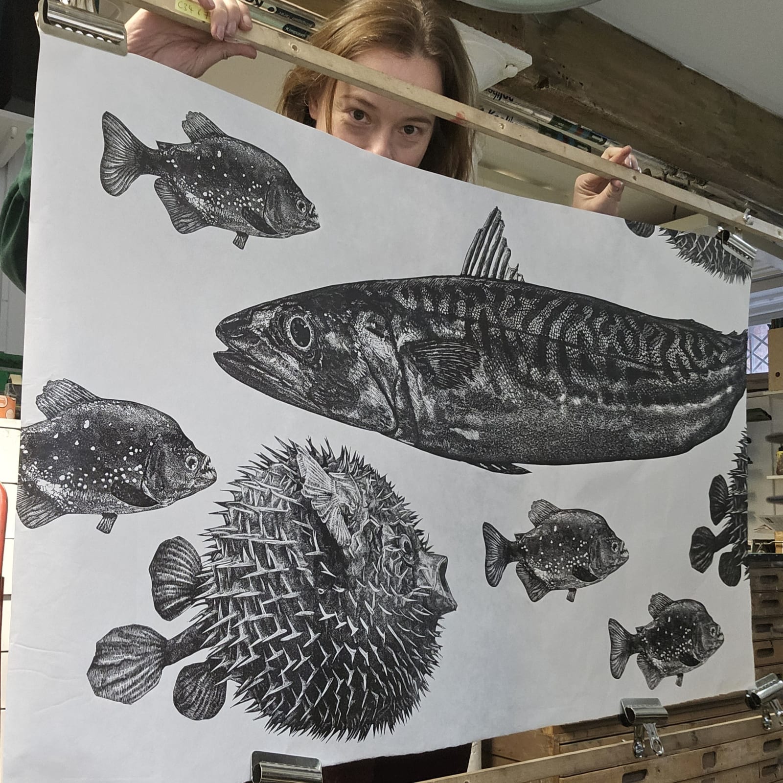 contemporary fish art print