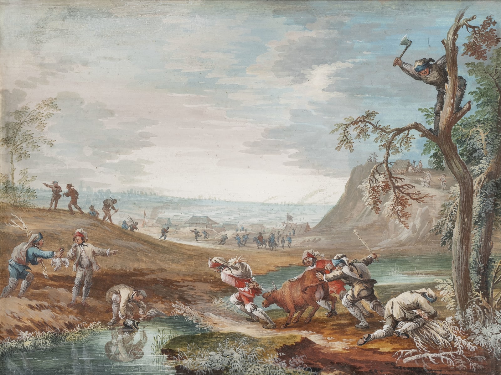 Henri Joseph BLARENBERGHE 1771 - Lille - 1826, Le repos des soldats