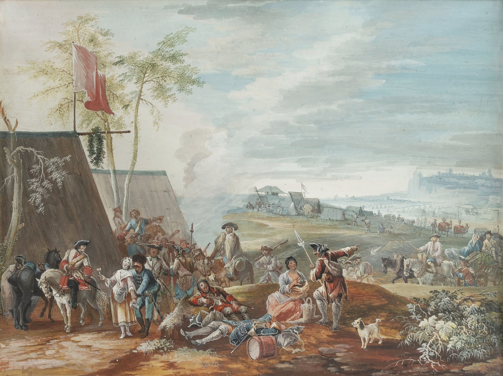 Henri Joseph van BLARENBERGHE. 1771 - Lille - 1826, Le campement