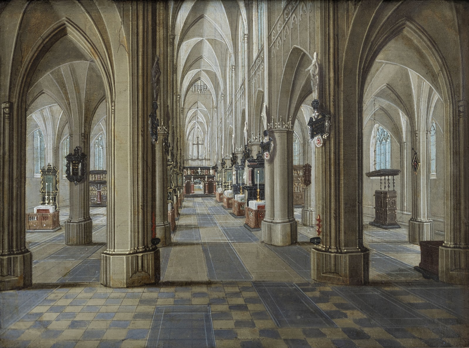 Pieter NEEFS l'Ancien. 1578 - Anvers - 1659, Intérieur d'église